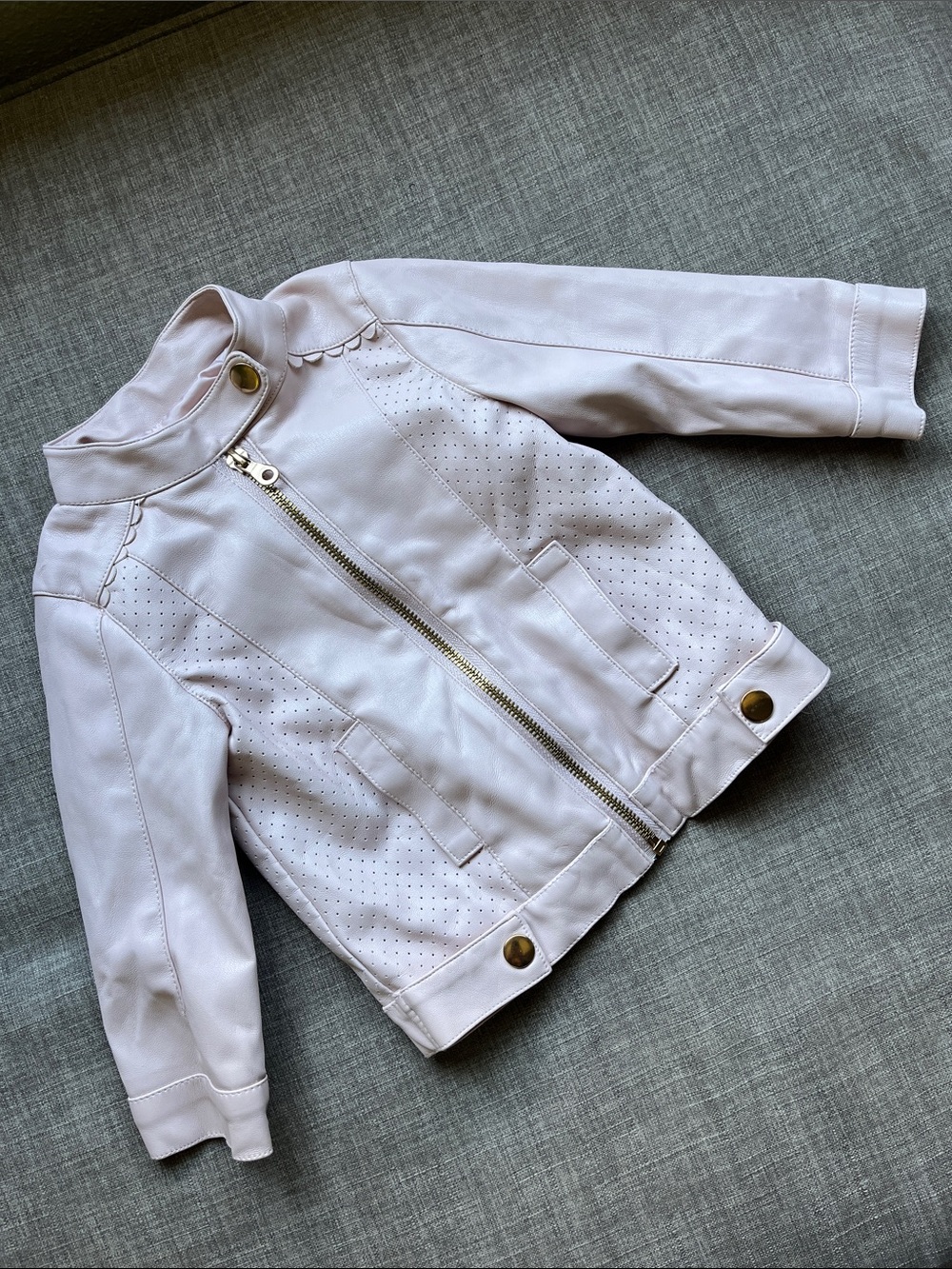 Max Studio Kids Pink Moto Faux Leather Jacket Coat 12M